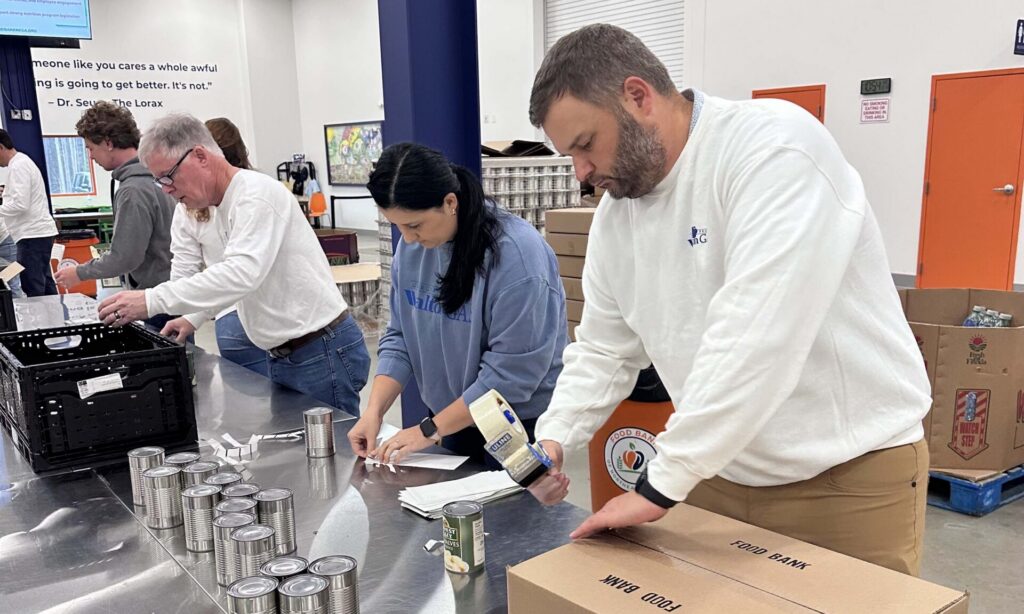 Walton Gas employees volunteering at the Food Bank of Northeast Georgia