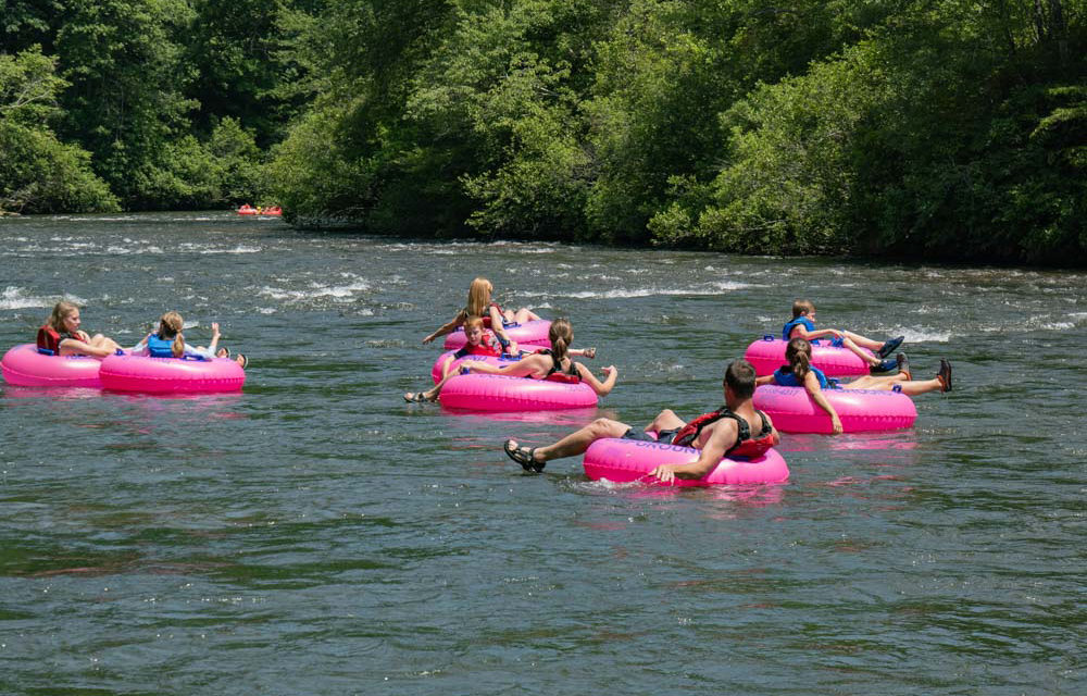 Get wet and cool off while tubing down the Toccoa River in the north Georgia mountains.